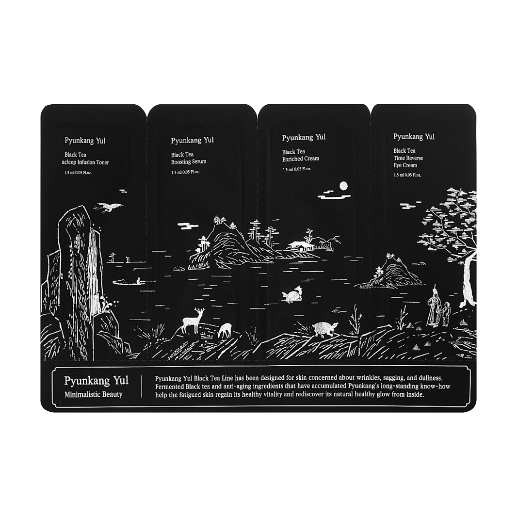 Набір мініатюр для обличчя Pyunkang Yul Black Tea Sample Pouch, 4 предмети